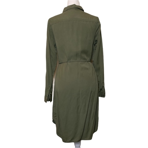 Merona Olive Green Button Up Shirt Dress Small - Picture 3 of 6